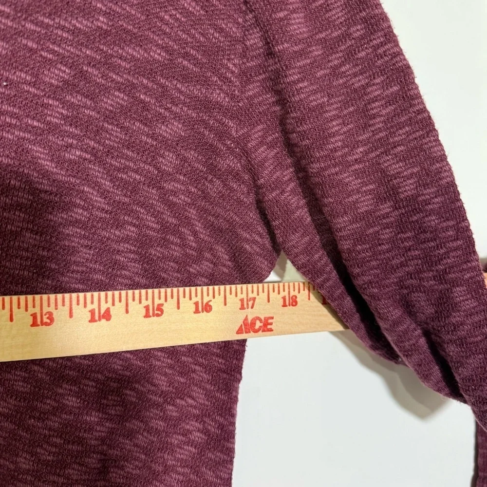 Anthropologie Left of Center Slub Knit Sweater Tie Front Burgundy Size Medium